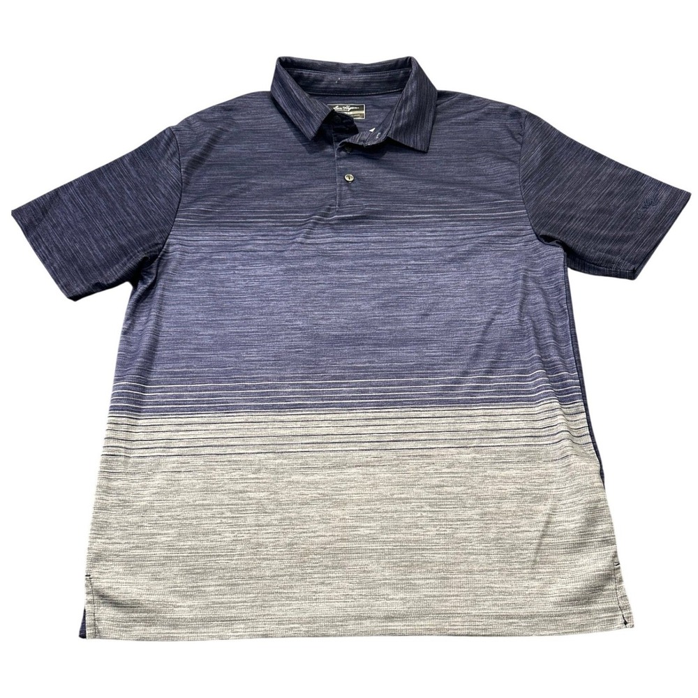 Ben Hogan Performance Mens Golf Polo Shirt Blue Gray Ombre Space Dye Size Medium